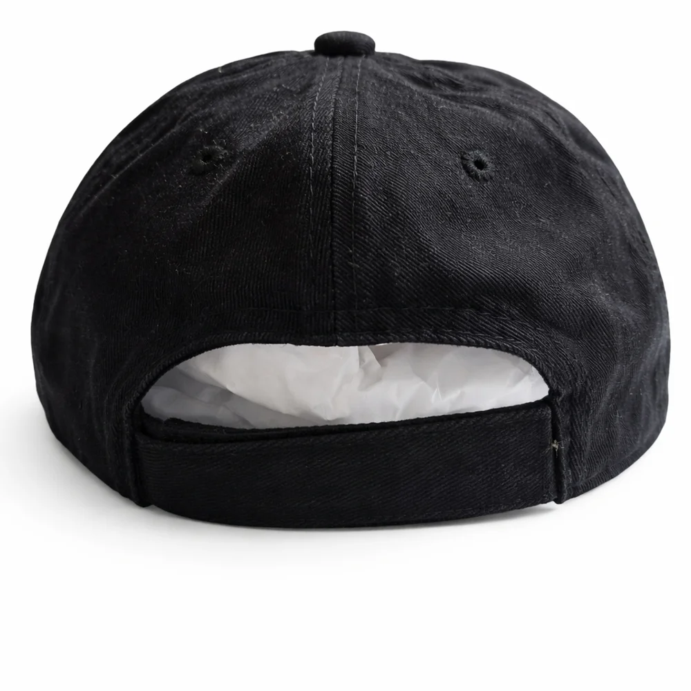ROUTE 66 Distressed Black Cap with Embroidered Patch